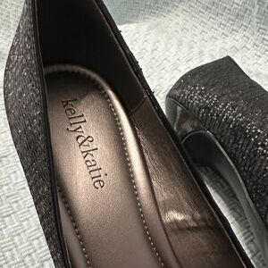 Kelly & Katie Black Peep Toe Heels